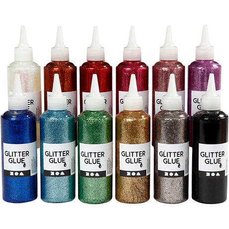 Creativ Company Glitzerkleber, verschiedene Farben, 12x118 ml 1 Box