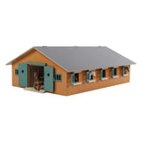 Kids Globe Globe Horse Stable Stable Wood avec 9 boîtes à cheval 1:32