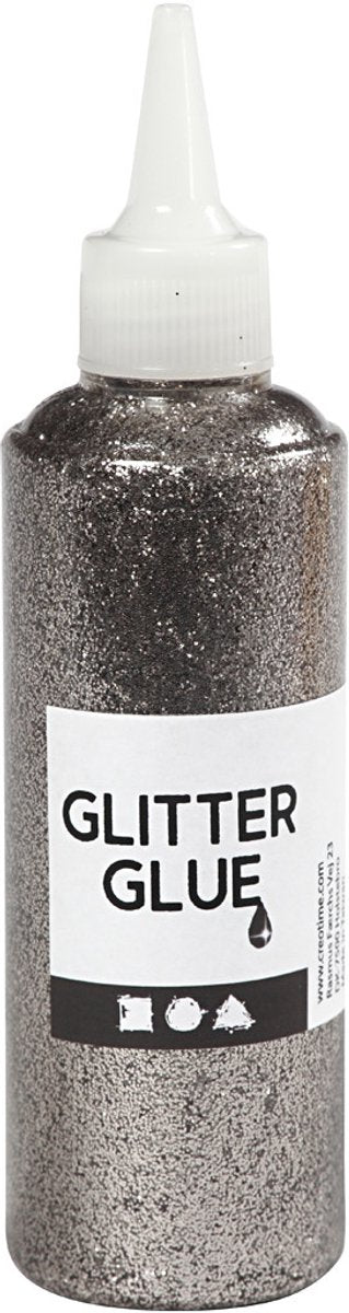 Kreativfirma Glitter Kleber Silber, 118 ml