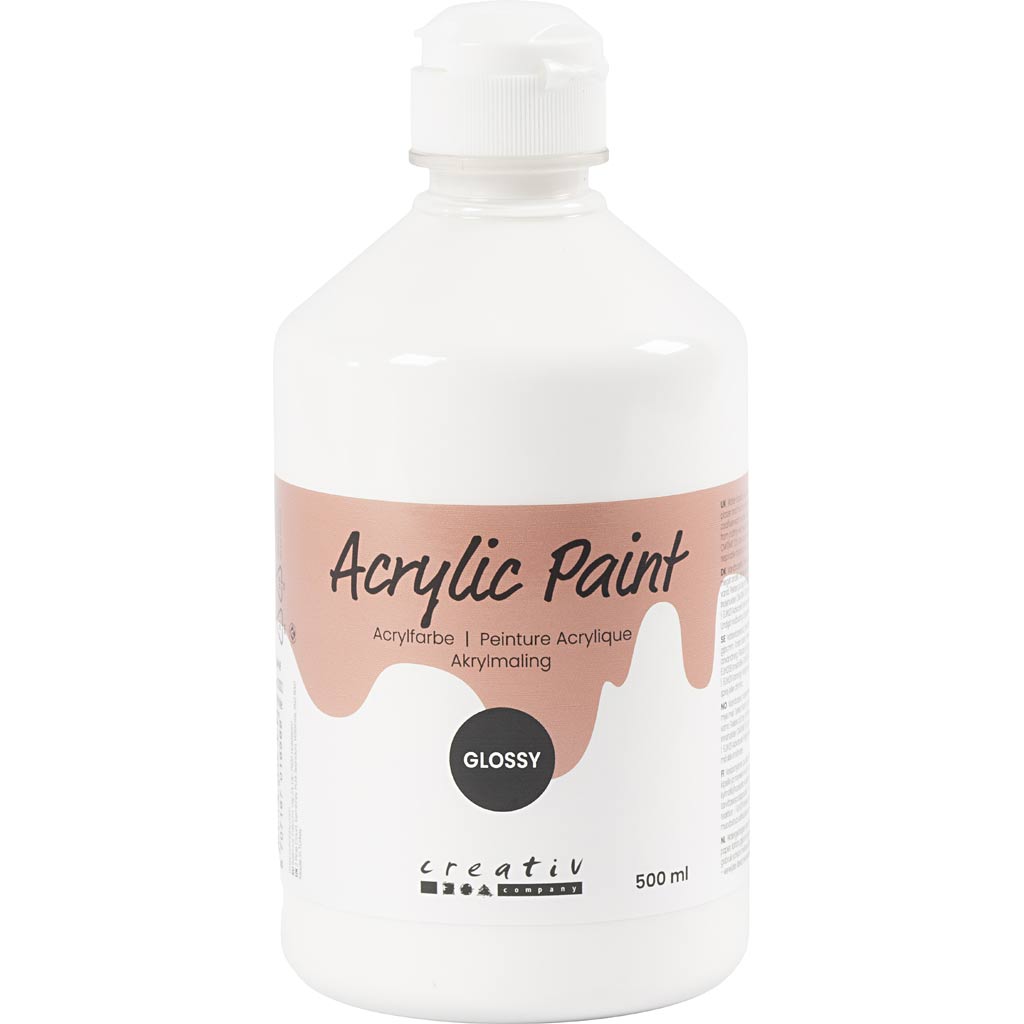 Creativ Company Acrylfarbe glänzend, weiß, 500 ml 1 Flasche