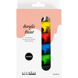 Creativ Company Acrylfarbe für Kidneren Glossy Standard Colors, 6x20ml