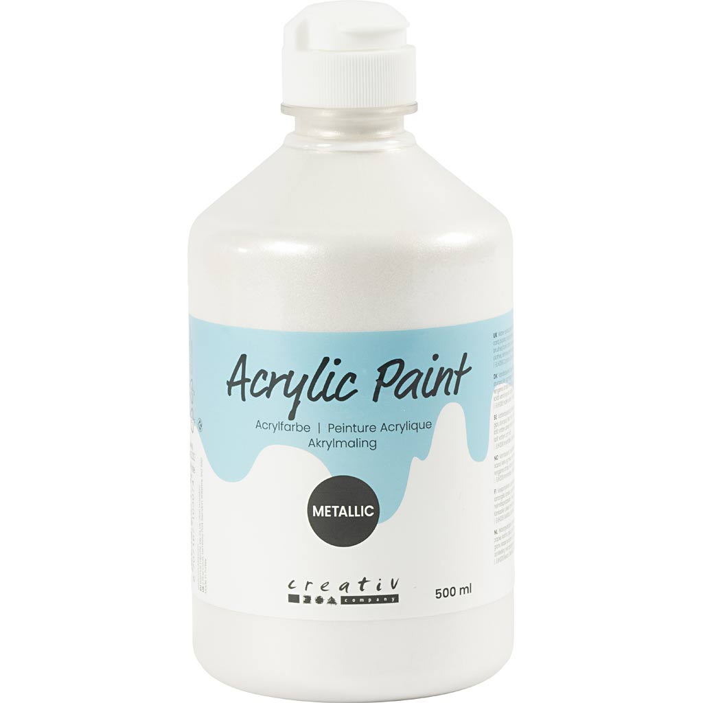 A-Color Acrylfarbe Metallic, Metallic, Weiß, 500 ml 1 Flasche