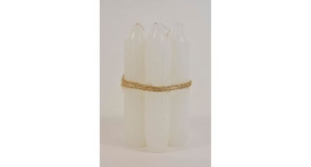 Set 7 pencil taper candle h. 11cm white