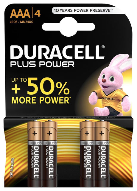 Duracell Plus Power Duralock Alkaline AAA LR03 Blister a 4 Stück