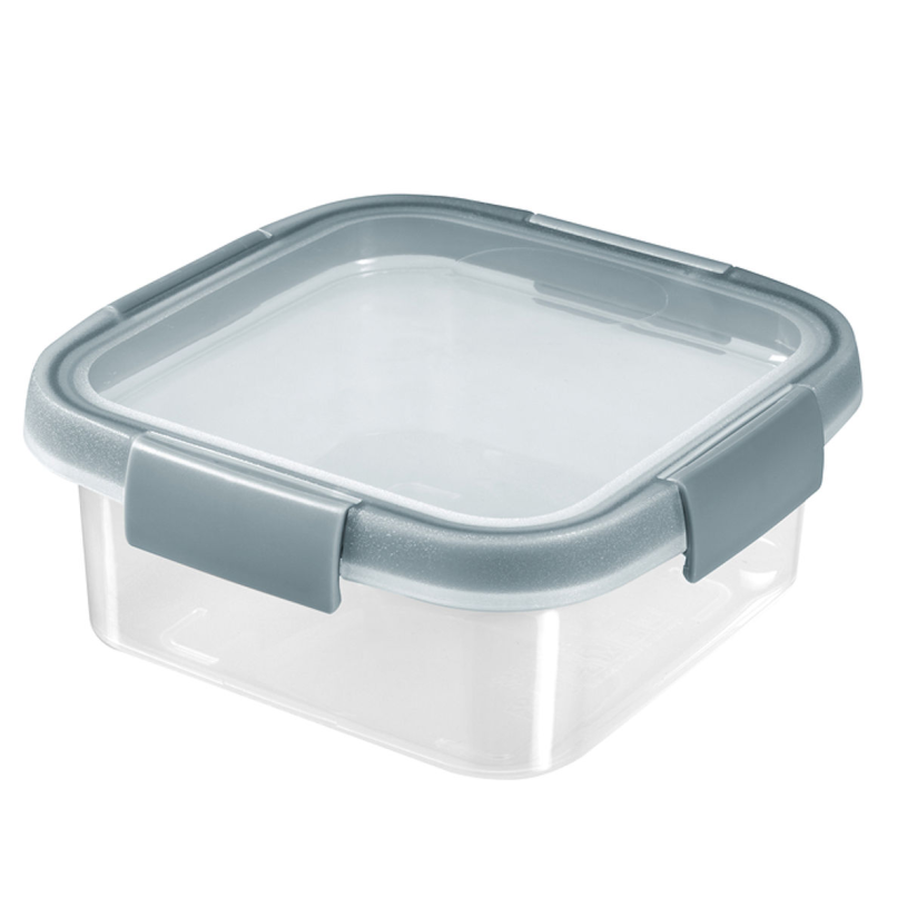 Curver Smart Fresh Eco-Lebensmittelbehälter, quadratisch, 0,9 l, rauchgrau, transparent