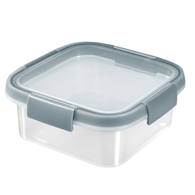 Curver Smart Fresh Eco-Lebensmittelbehälter, quadratisch, 0,9 l, rauchgrau, transparent