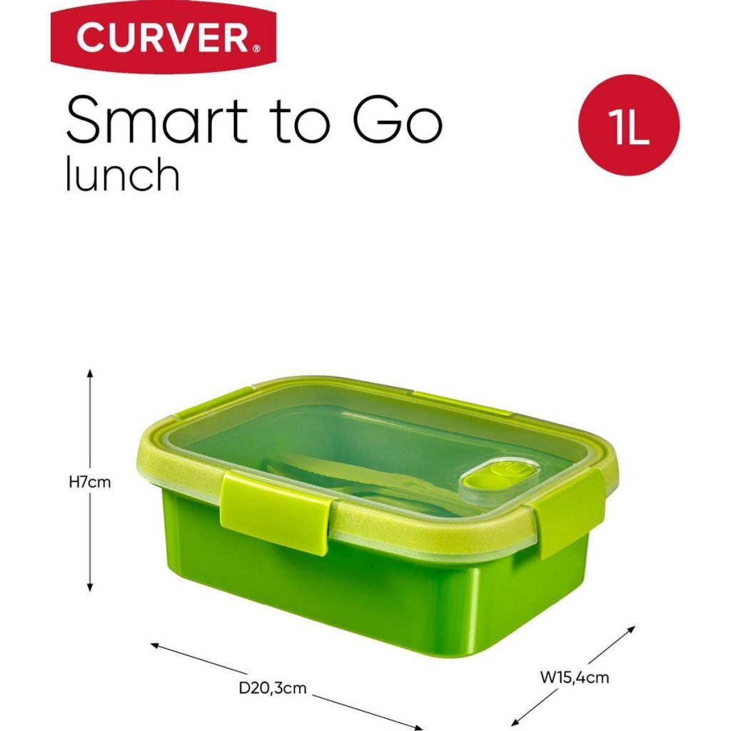 Curver Smart to Go Lunchbox 1L + Set de cubiertos