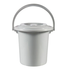 Curver Eimer + Deckel, grauer 10-Liter-Toiletteneimer, Windeleimer