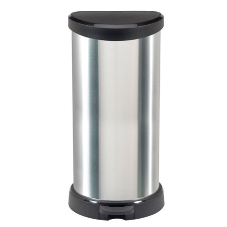 Curver Decobin Treteimer oval 40l silber schwarz