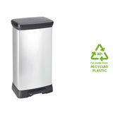 CHREVER CHREVER PEDAL BIN Deco Rechteckige 50 l silberfarben