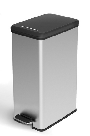 Curver Decobin Slim Abfallbehälter – 40 Liter – Metallisch
