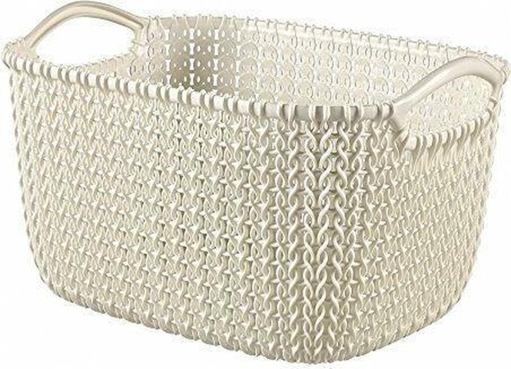 Cesta de almacenamiento de punto curvor s 8l vintage blanco