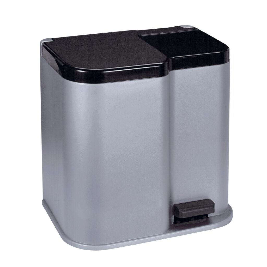 Curver curver duo pedal bin 15l+6l srebrna črna