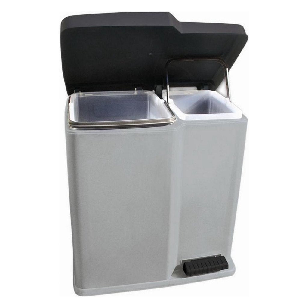 CHREVER CHREVER PEDAL BIN Deco mit inneren Eimern 15+6 l hellgrau