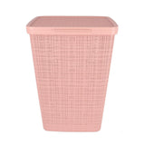 Curver laundry basket with lid jute look 58l pink