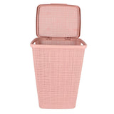 Curver laundry basket with lid jute look 58l pink