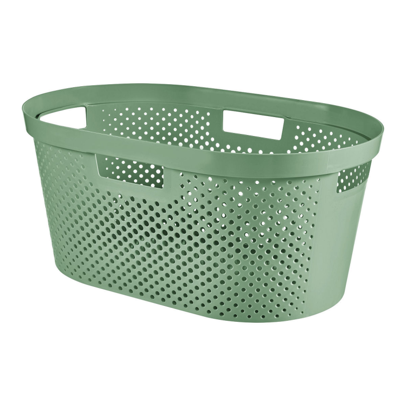 Curver - Infinity Recycling Dots - Wäschekorb - 40l - Grün