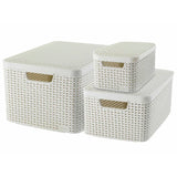 Curver Curver Storage Basket mit LID -Stil weiß 3 ST 240652