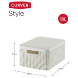 Curver Curver Storage Basket mit LID -Stil weiß 3 ST 240652