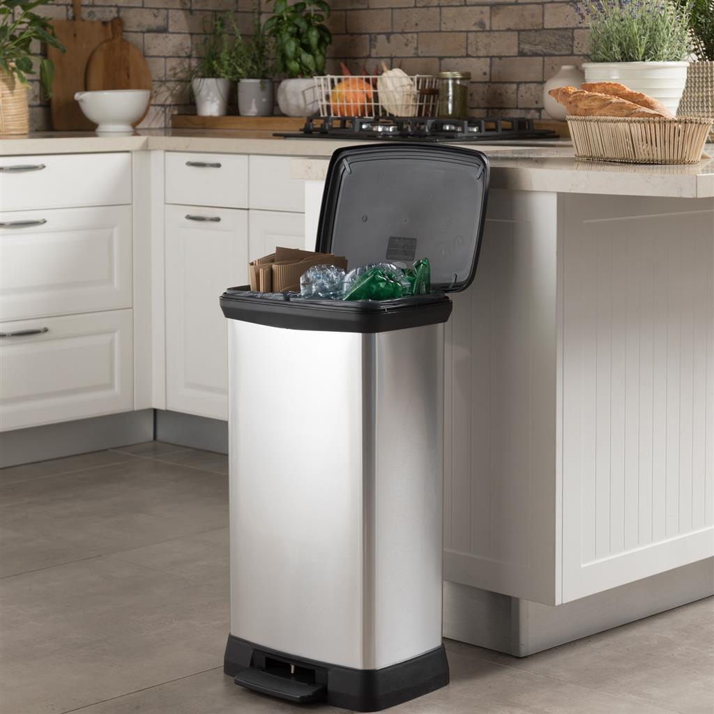 Capanver Dekobin Duo Pedal Bin 23. 23L Sëlwermetall