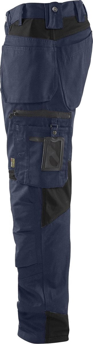 Blåkläder Blaklader-Arbeitshose mit Nageltaschen 1555-1860 – Dunkelmarineblau Schwarz – C48