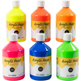 Creativ Company Acrylfarbe Neon, Neonfarben, 6x500 ml 1 Dose