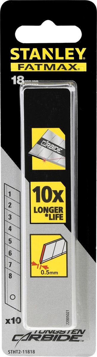 Stanley Handwerkzeuge Stanley Carbide Ersatz-Abbrechmesser 18 mm 10 Stück – stht2-11818