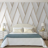 Hollandske Wallcoverings Dutch Wallcoverings Tapet Geometrisk hvid og guldfarvet