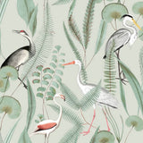 Dutch wallcoverings behang flamingo mintkleurig