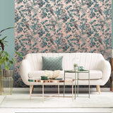 Hollandske Wallcoverings Dutch Wallcoverings Tapet Browse and Birds Green and Pink