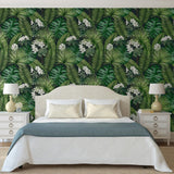 Cubos de pared holandeses Papel de paredes holandeses Eden negro y verde oscuro