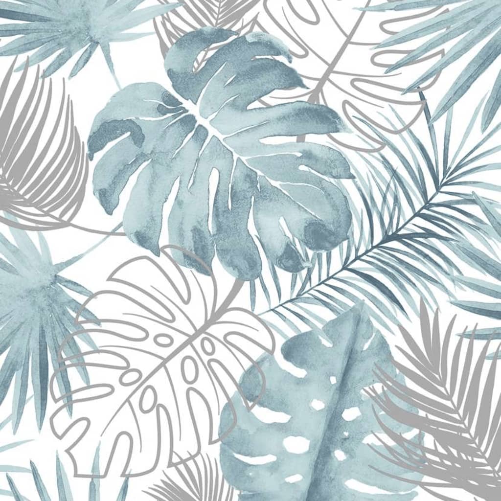 Hollandske Wallcoverings Dutch Wallcoverings tapet Monstera forlader blå