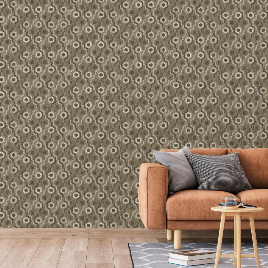 Dutch Wallcoverings Dutch Wallcoverings Wallpaper Galactic Brown and White