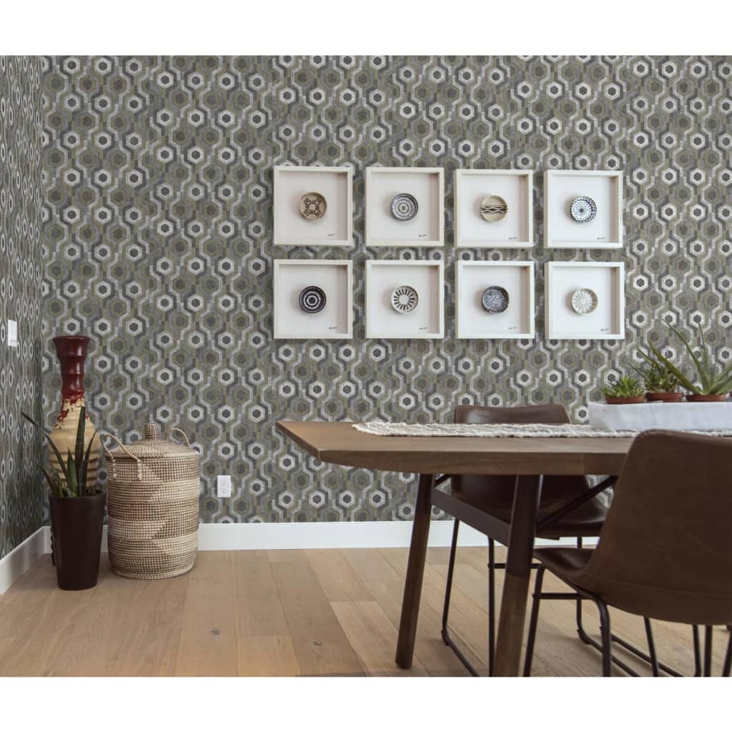 Hollandske Wallcoverings Dutch Wallcoverings Tapet Galaktisk sølvfarvet og brun