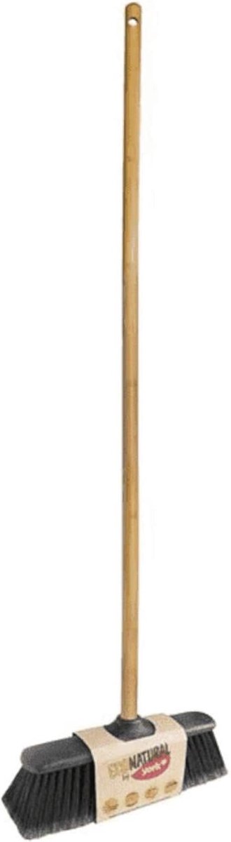 York eco line – bezem binnen – bamboe bezem – 120 cm steel – duurzaam lichtgewicht
