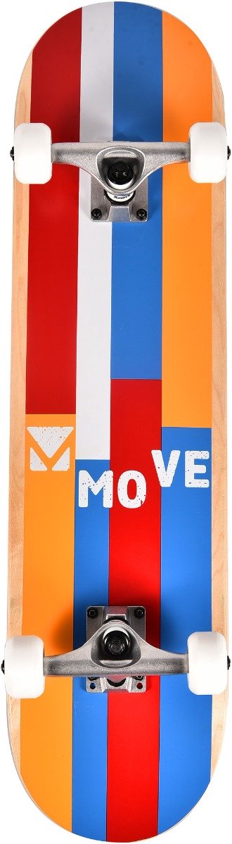 Move Stripes Skateboard 79 x 19,7 cm Gelbblaurot