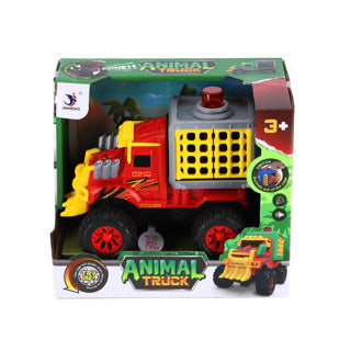 Kein Marken-Truck mit Dino im Käfig mit Licht und Sound 17 cm | 2 Stk
