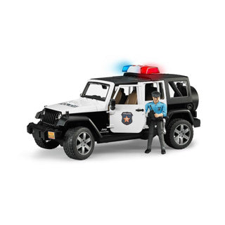 Bruder Jeep Wrangler Rubicon Polizeiauto mit Polizist