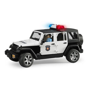 Bruder Jeep Wrangler Rubicon Polizeiauto mit Polizist