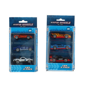 Rapid wheels auto die cast 3 pack assorti | 6 stuks