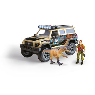 Dino-Basis-Spielzeug-Geländewagen mit Dino, Licht und Sound – abenteuerliches Kinderspielzeug.
