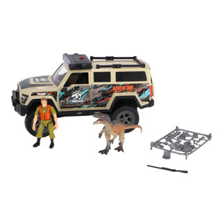 Dino-Basis-Spielzeug-Geländewagen mit Dino, Licht und Sound – abenteuerliches Kinderspielzeug.