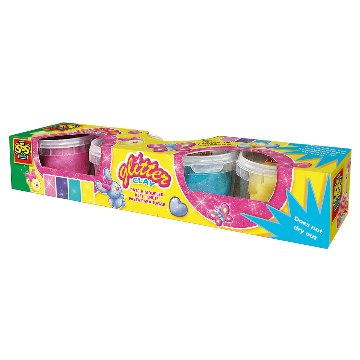 Ses Creative Ses Glitzer-Ton – 4 Tontöpfe