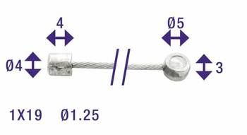 ELVEDEDES SCHAKEL BINNENKABEL 2250 mm nerezová ocel Ø1,25 mm N T-Nippel