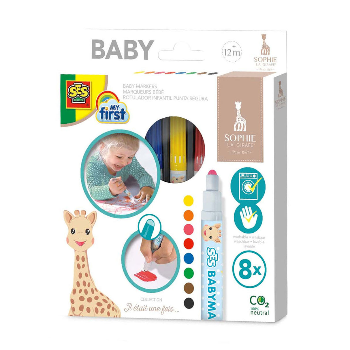 Ses meng éischt Sophie LA Girafe Babymarkers