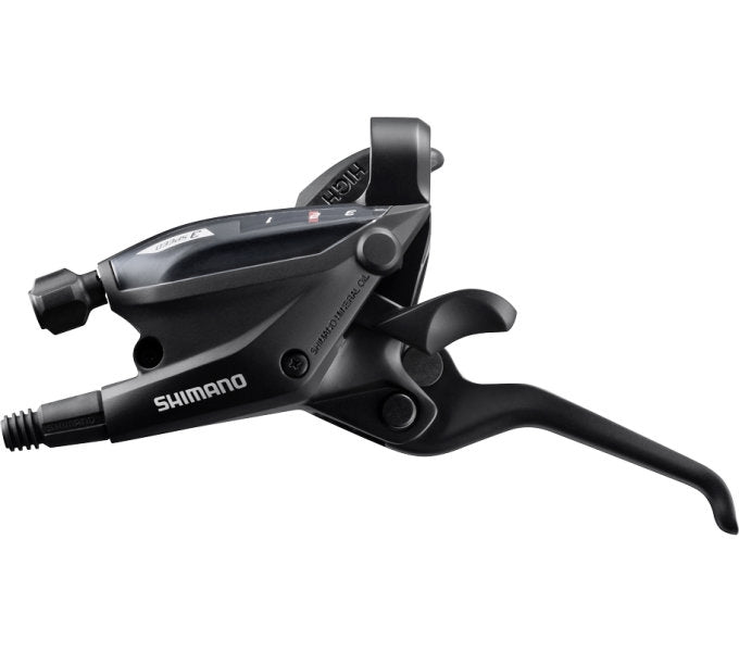 Verdeller Shimano (izquierda) con palanca de freno 3 velocidades ST-EF505 3 dedos negros