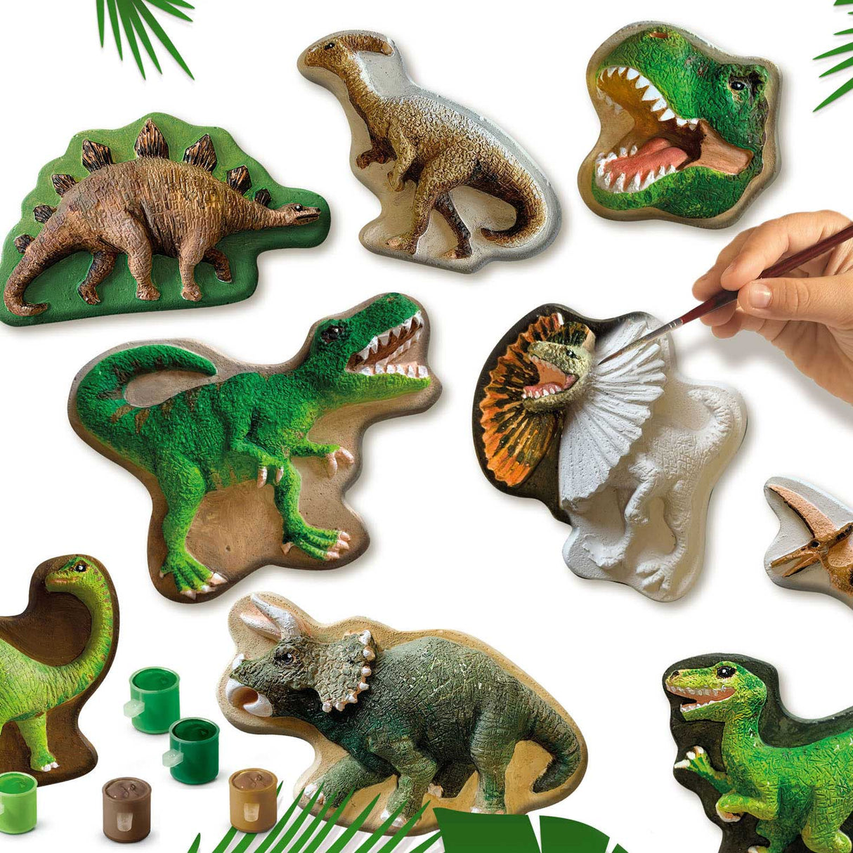 Ses kreatives Ses Gipsgießen und Bemalen – Dino-Welt