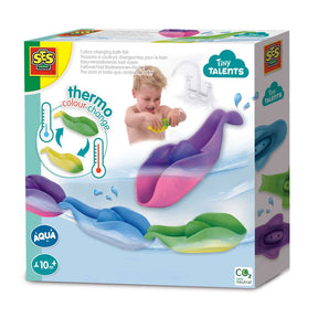 Ses kreativ – kleine Talente – Montessori-Badespielzeug – farbverändernde Fische in einer Reihe – 3 Teile – viele Spielmöglichkeiten – ändert die Farbe je nach Wassertemperatur – Spielzeug 1 Jahr