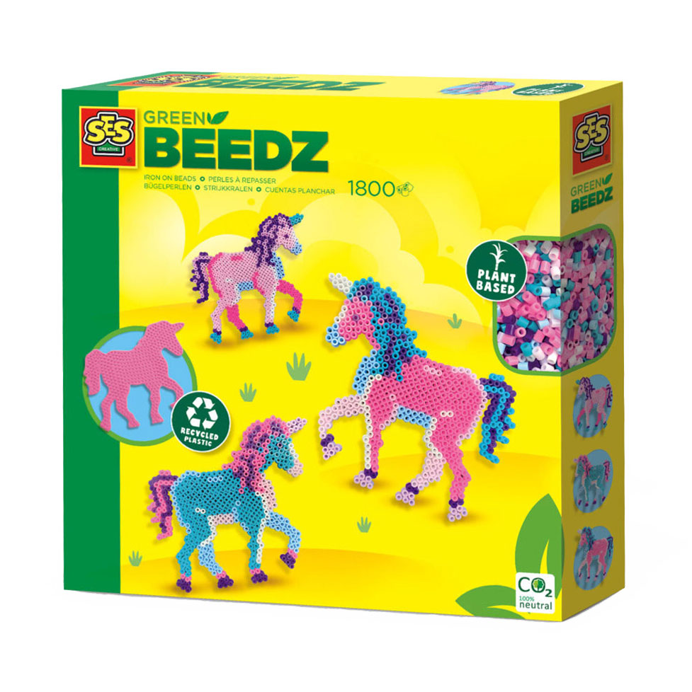 SES Green Beedz String Bead Set Unicorn