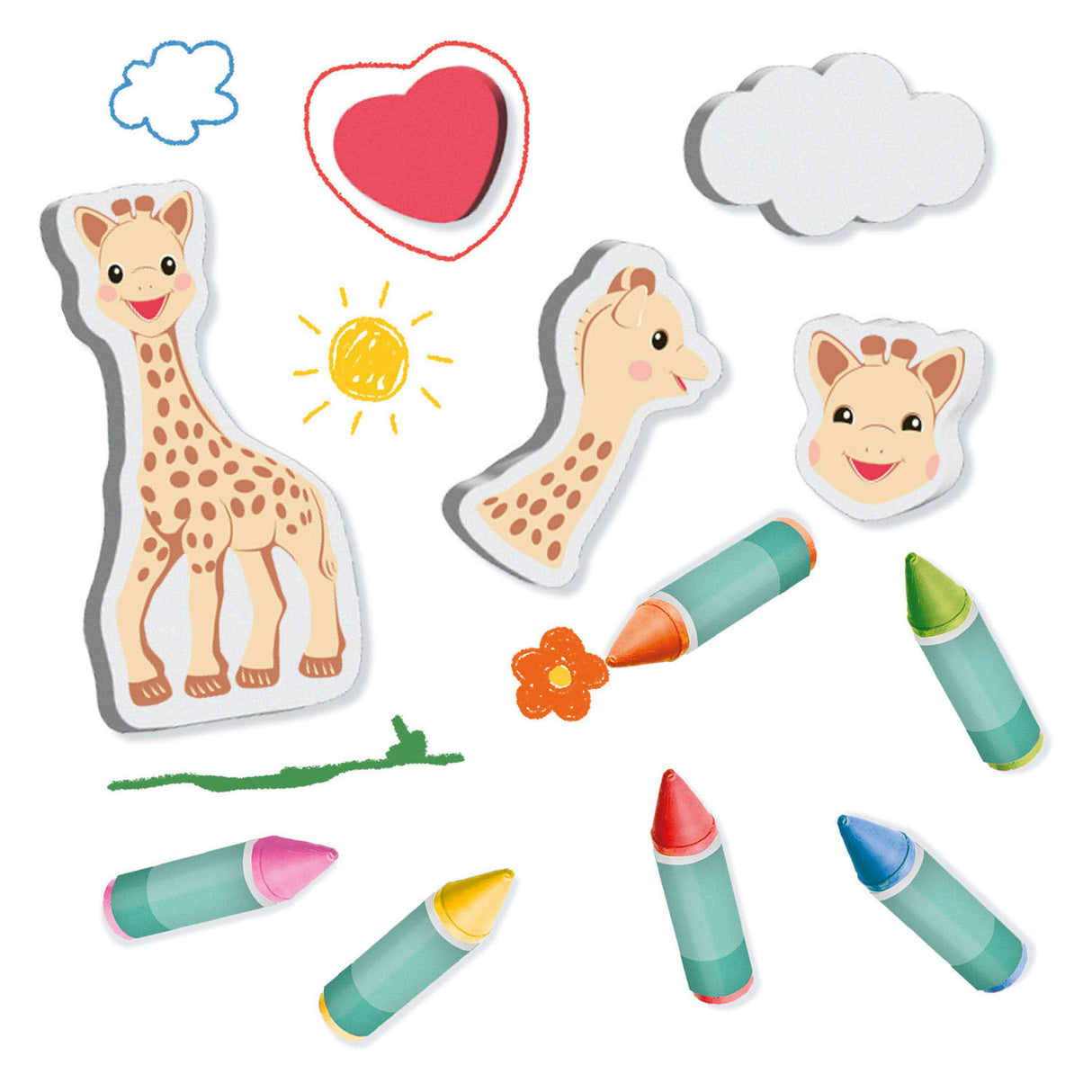 Ses Sophie La Girafe Bath Chalk with Shapes